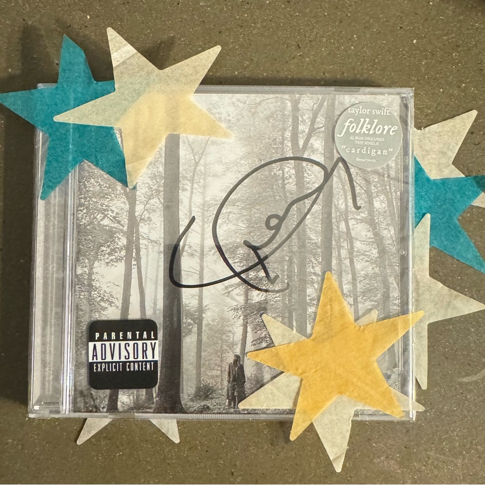 Taylor Swift FOLKLORE Signed CD Album Limited Edition Eras with Star Confetti